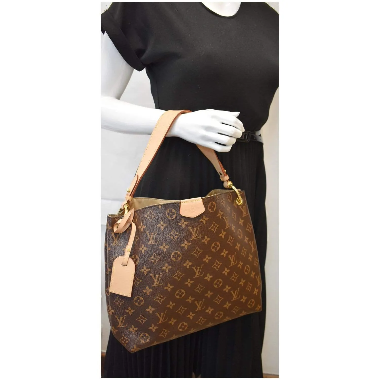 LOUIS VUITTON Graceful PM Monogram Canvas Shoulder Bag Brown