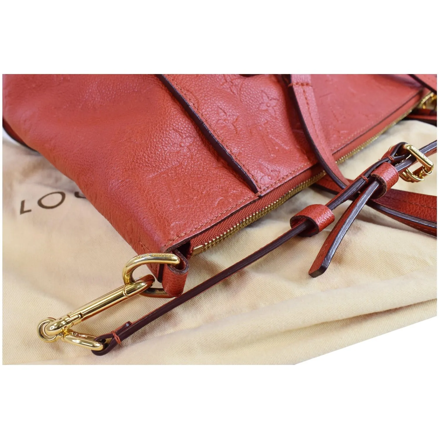 LOUIS VUITTON Lumineuse PM Monogram Empreinte Leather Shoulder Bag Red