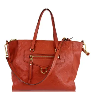 LOUIS VUITTON Lumineuse PM Monogram Empreinte Leather Shoulder Bag Red