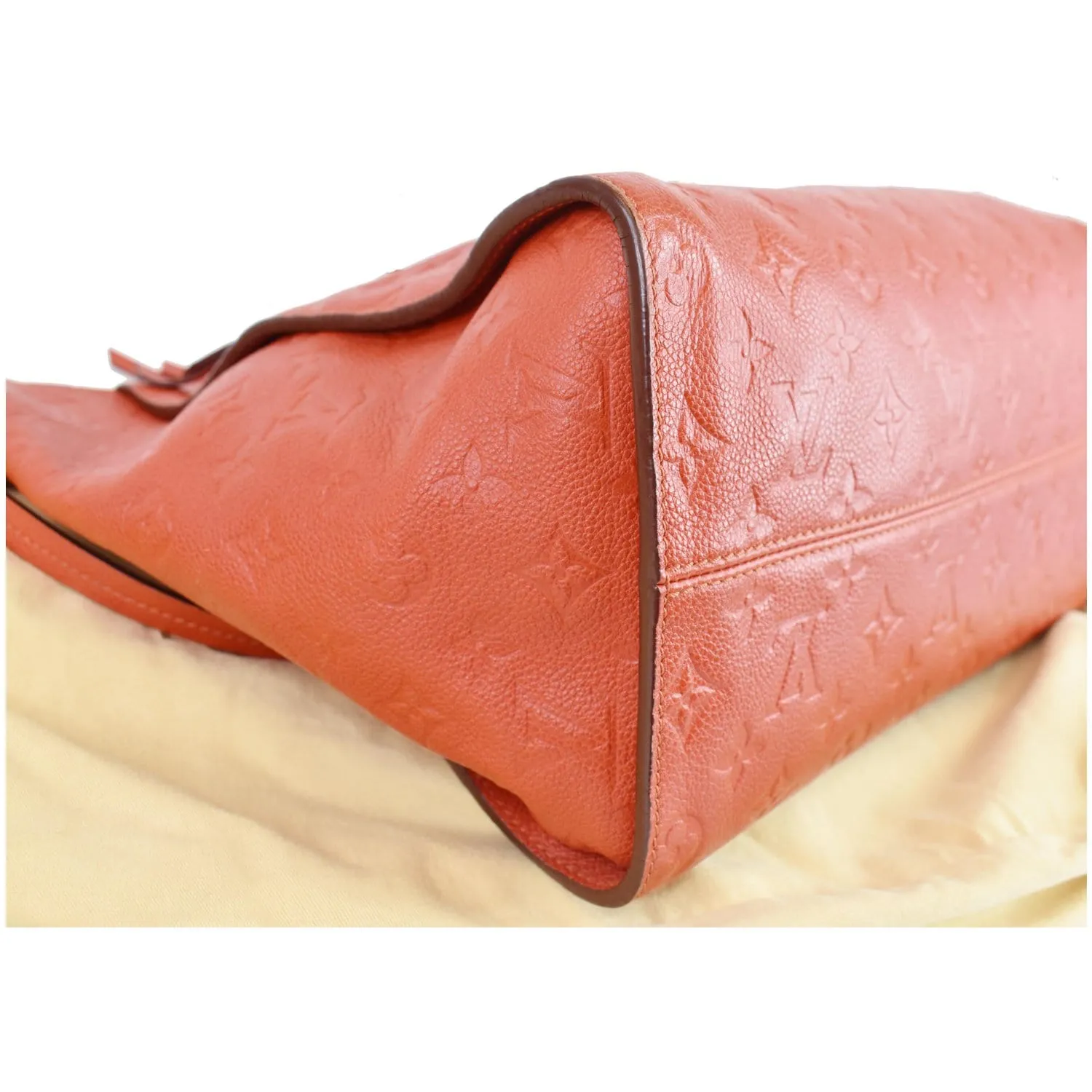 LOUIS VUITTON Lumineuse PM Monogram Empreinte Leather Shoulder Bag Red