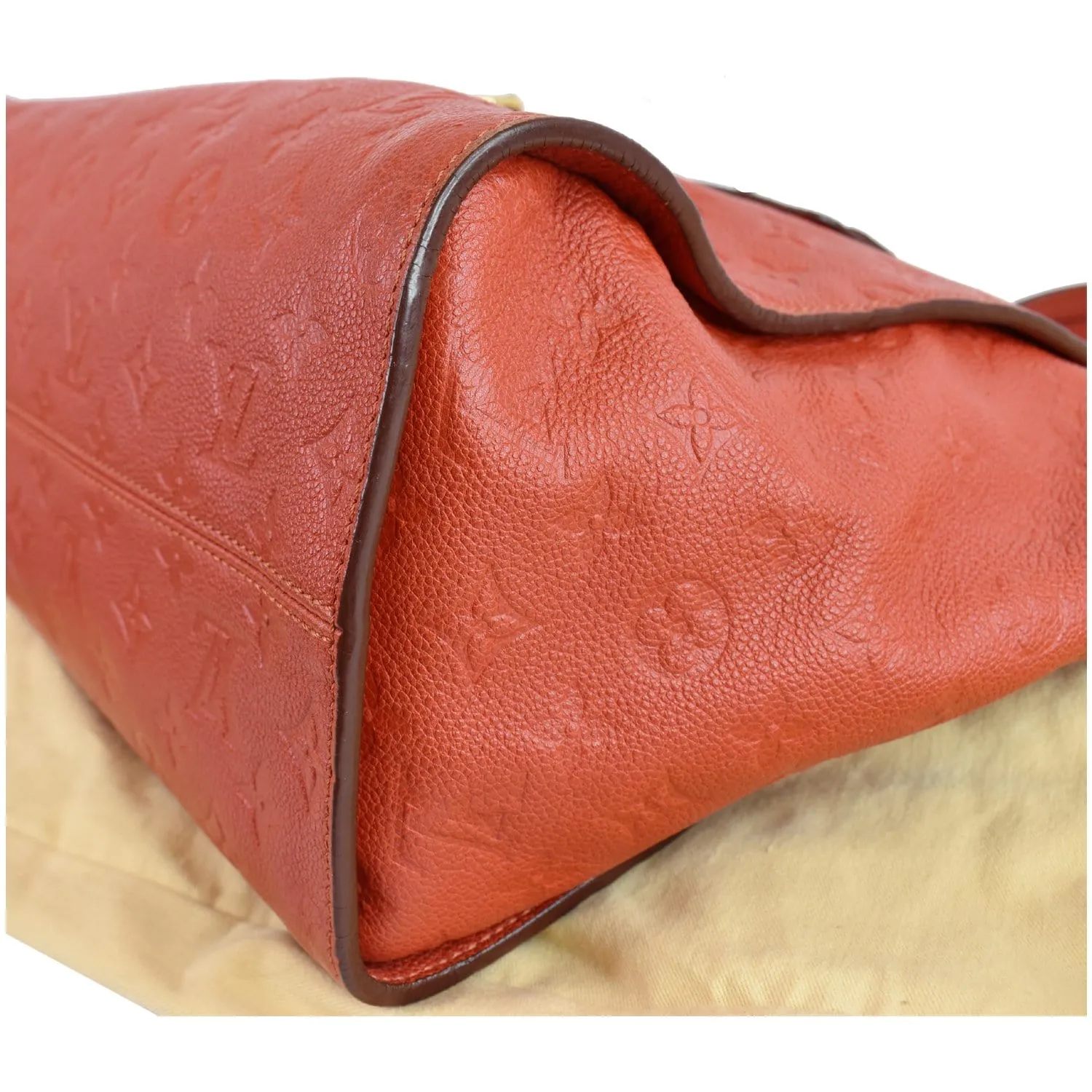 LOUIS VUITTON Lumineuse PM Monogram Empreinte Leather Shoulder Bag Red