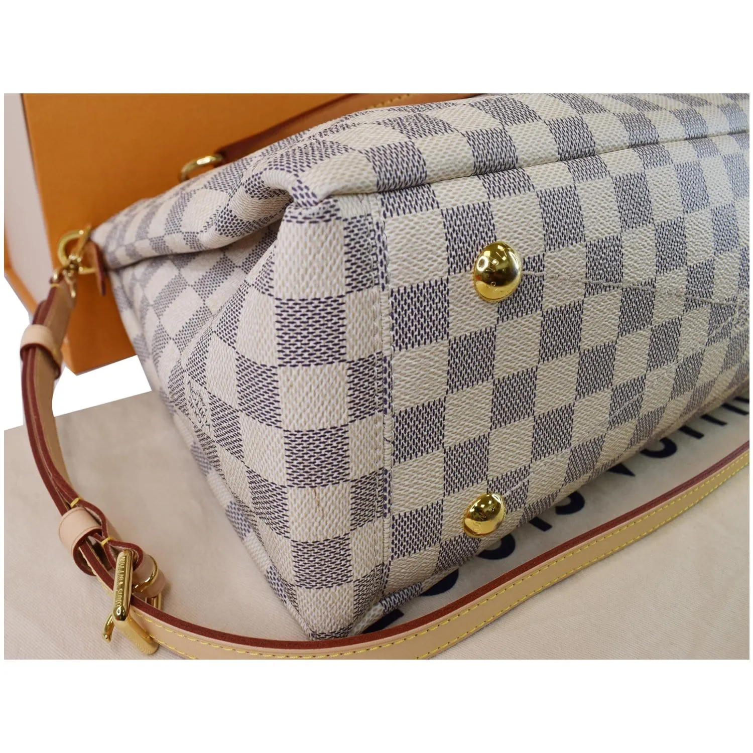 LOUIS VUITTON Lymington Damier Azur Shoulder Bag White
