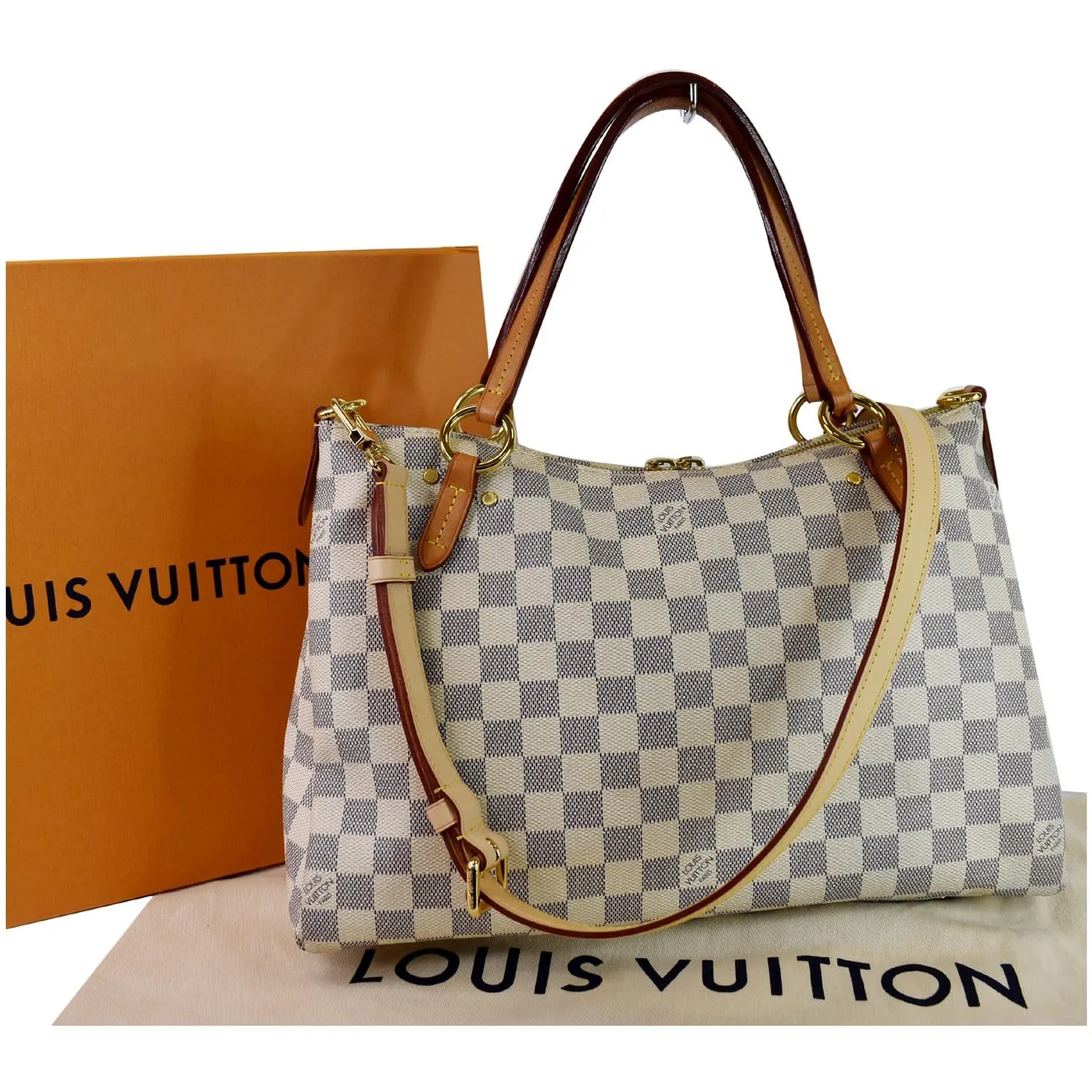 LOUIS VUITTON Lymington Damier Azur Shoulder Bag White