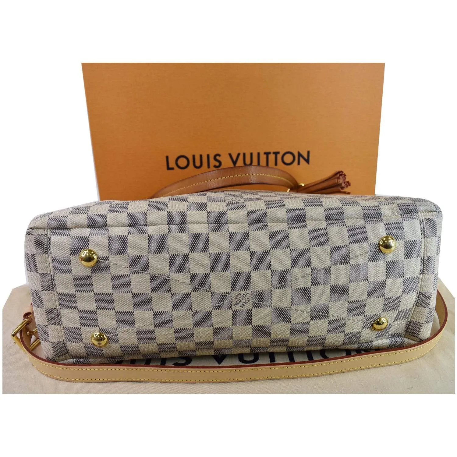 LOUIS VUITTON Lymington Damier Azur Shoulder Bag White
