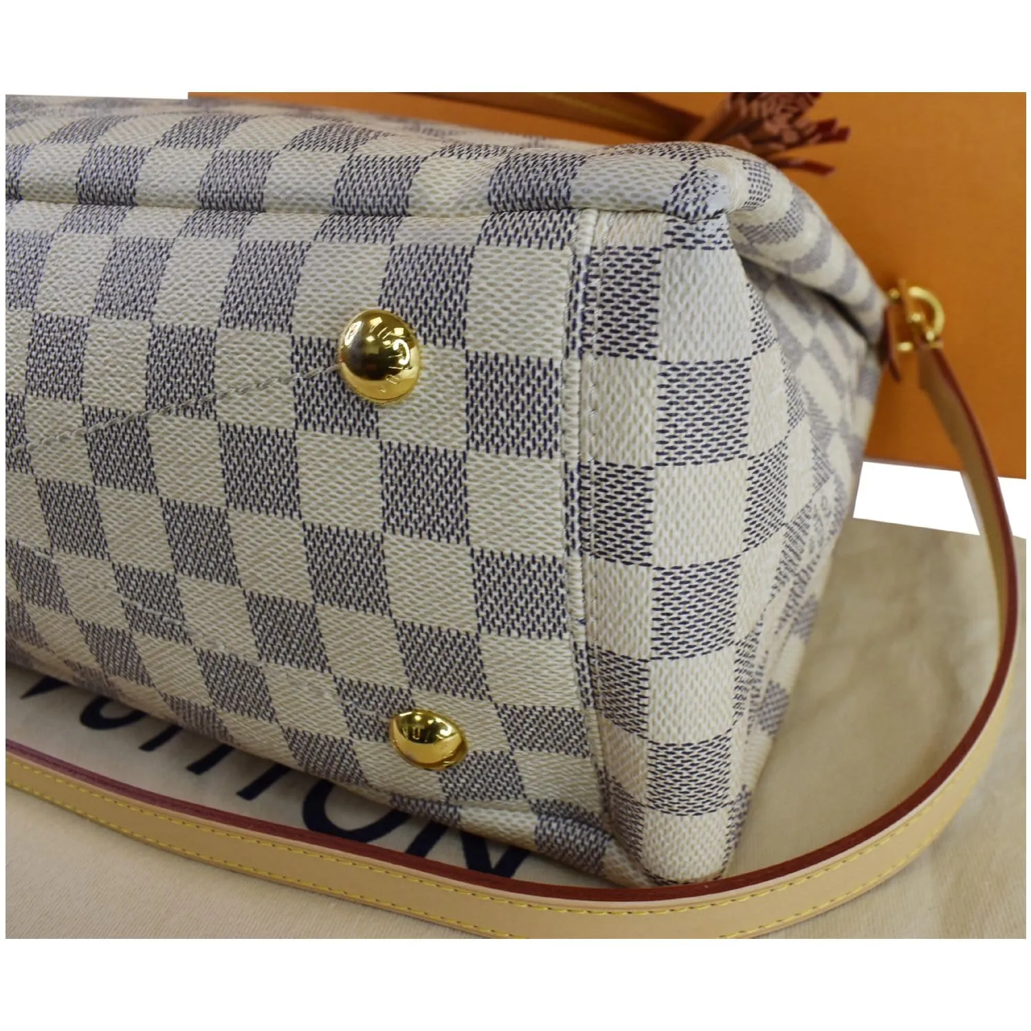 LOUIS VUITTON Lymington Damier Azur Shoulder Bag White