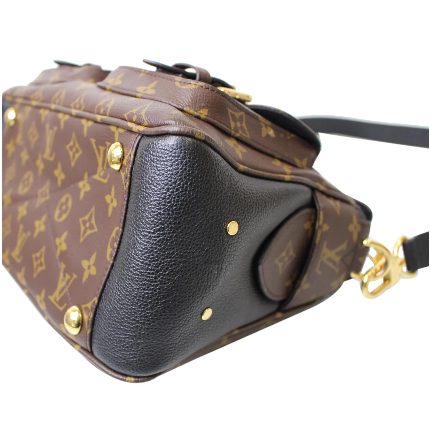LOUIS VUITTON Manhattan NM Monogram Canvas Shoulder Bag Black - 15% OFF