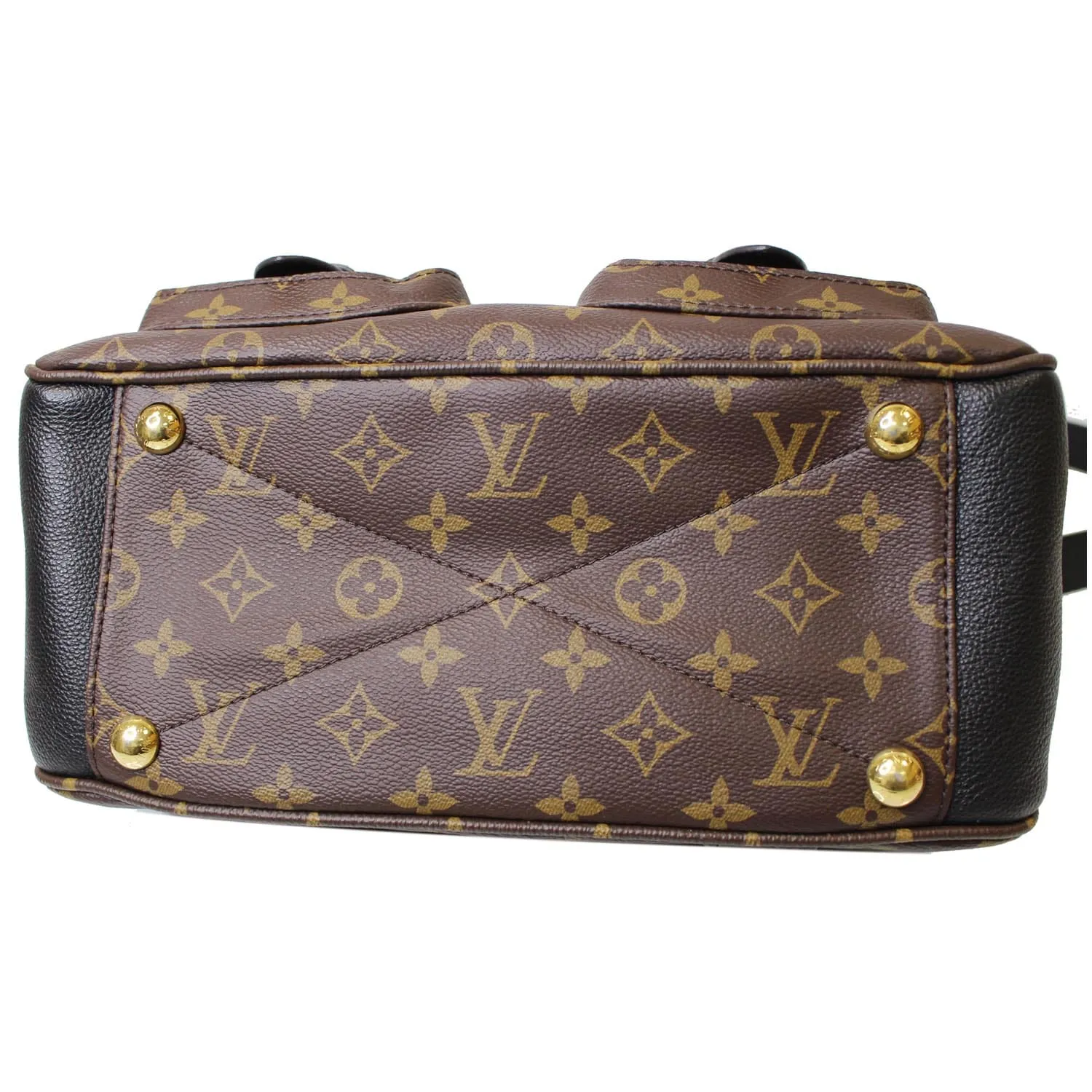 LOUIS VUITTON Manhattan NM Monogram Canvas Shoulder Bag Black - 15% OFF