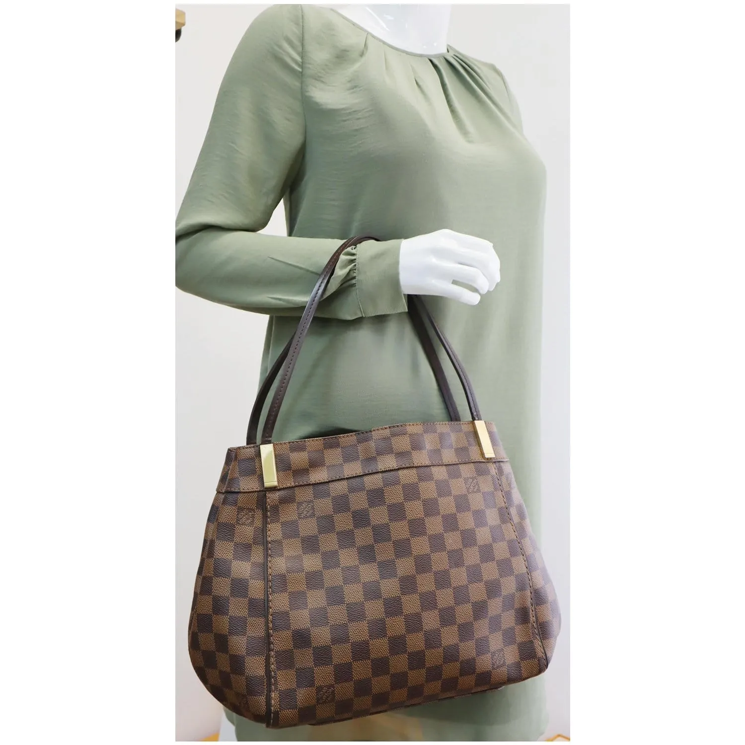 LOUIS VUITTON Marylebone PM Damier Ebene Shoulder Bag Brown