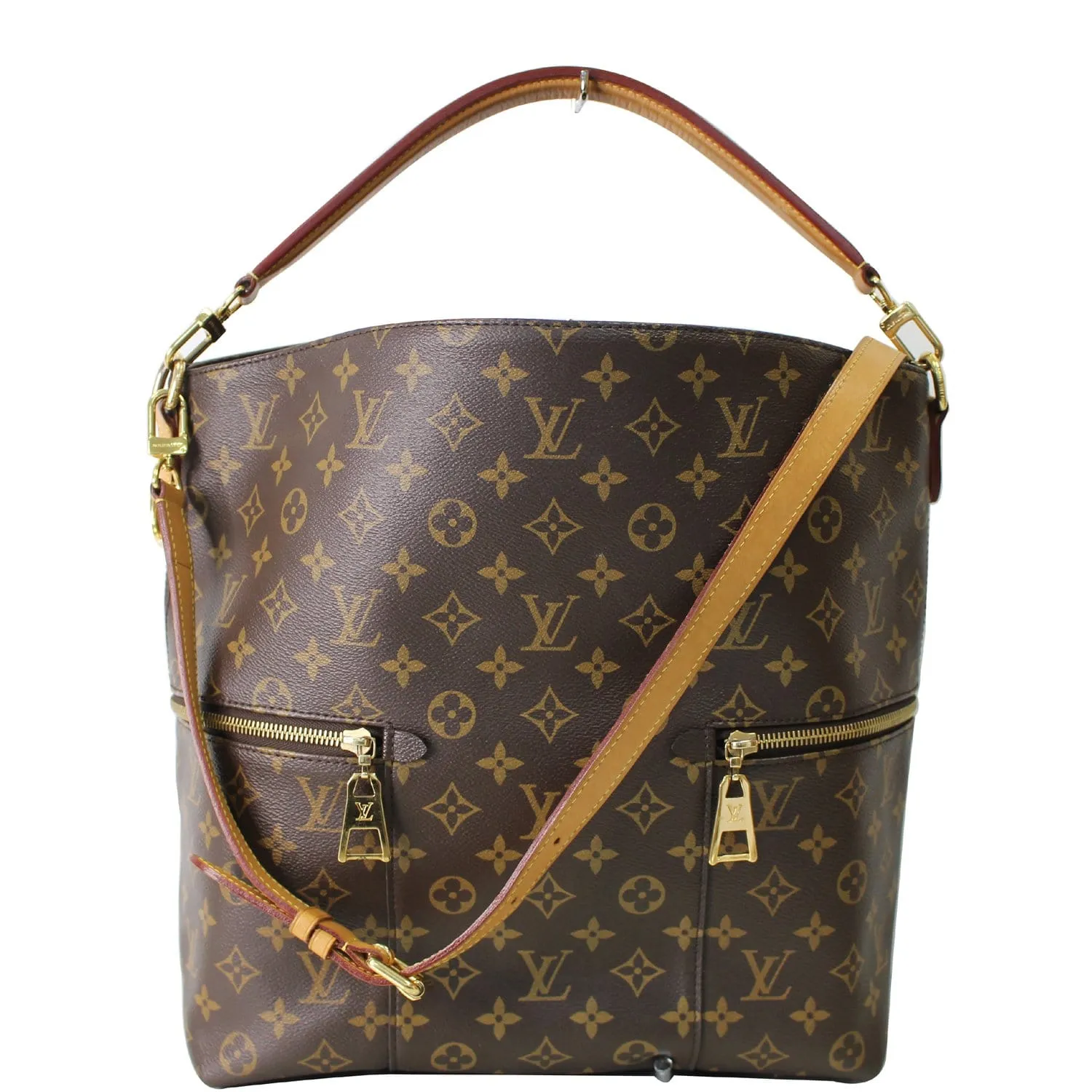 LOUIS VUITTON Melie Monogram Canvas Hobo Shoulder Bag Brown