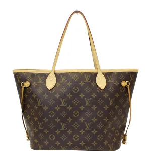 LOUIS VUITTON Monogram Canvas Neverfull MM Brown Tote Bag