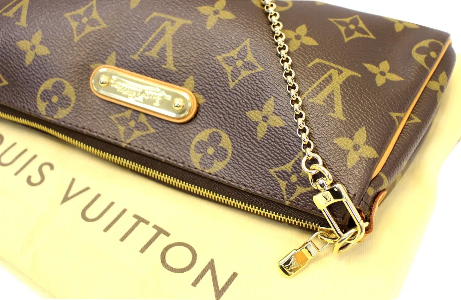 LOUIS VUITTON Monogram Canvas Pochette Eva Clutch Crossbody Bag