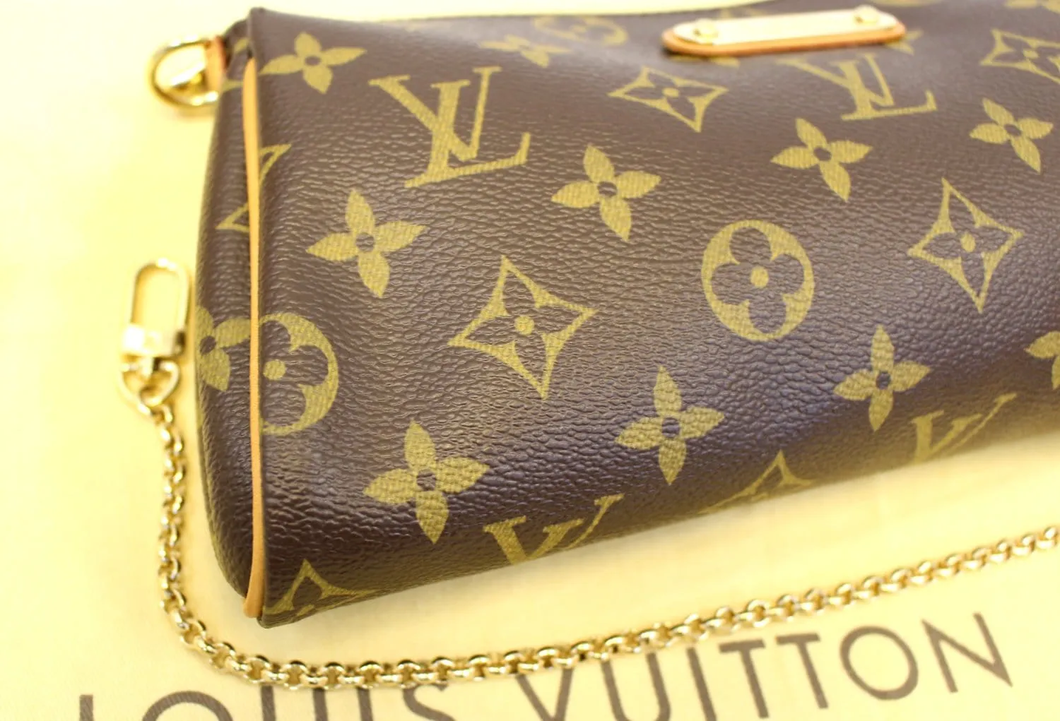 LOUIS VUITTON Monogram Canvas Pochette Eva Clutch Crossbody Bag