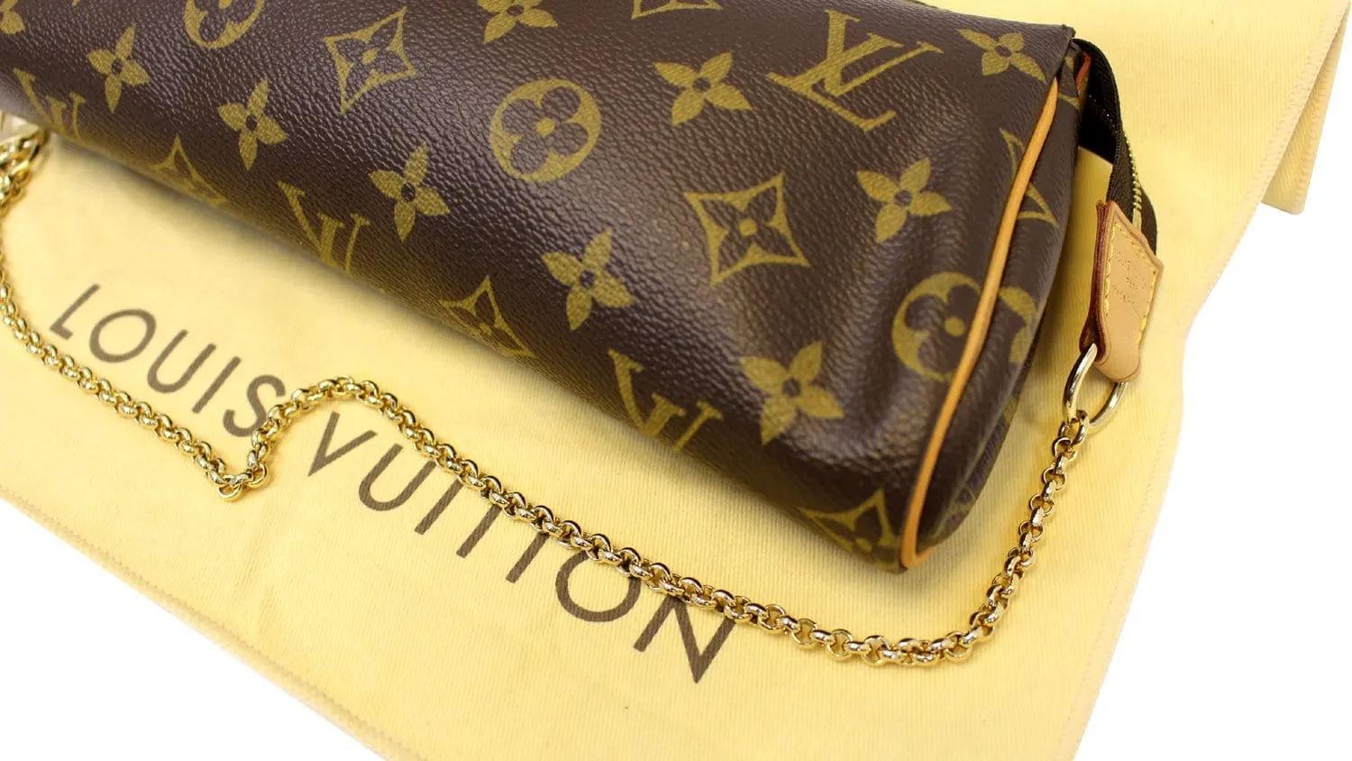 LOUIS VUITTON Monogram Canvas Pochette Eva Clutch Crossbody Bag