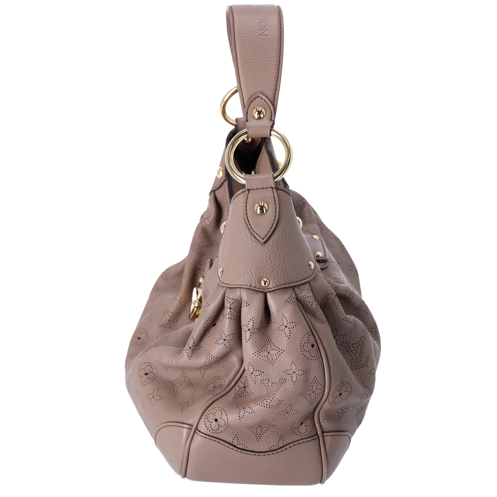 Louis Vuitton Monogram Mahina Solar PM Shoulder Bag M93445 Poudre Taupe Leather