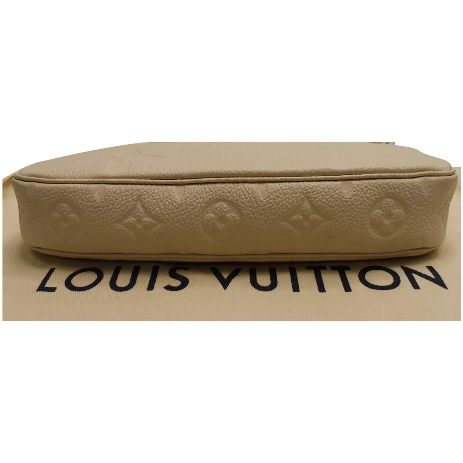 LOUIS VUITTON Multi Pochette Accessories Empreinte Shoulder Bag Cream