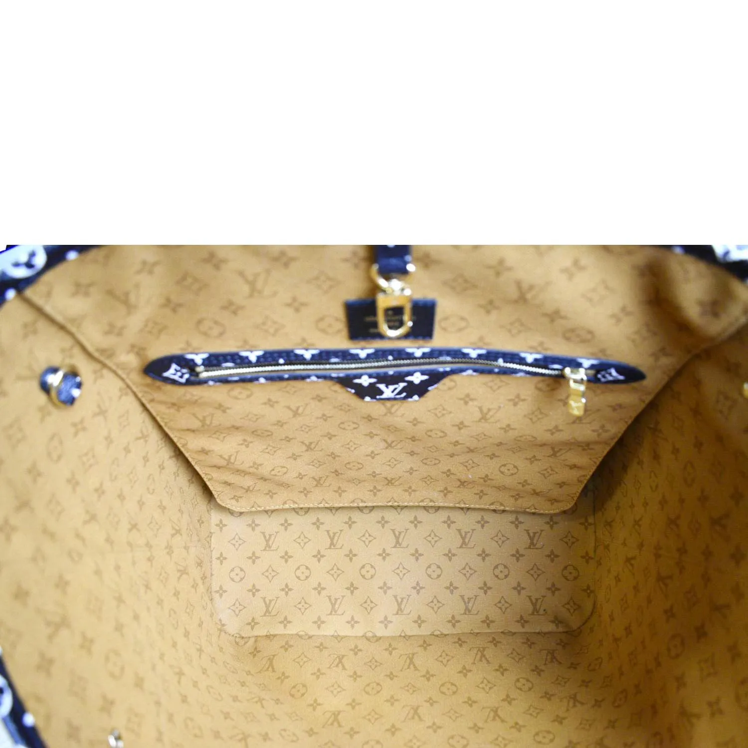 LOUIS VUITTON Neverfull Crafty MM Monogram Gaint Canvas Tote Bag Caramel