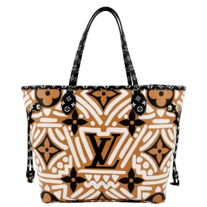 LOUIS VUITTON Neverfull Crafty MM Monogram Gaint Canvas Tote Bag Caramel