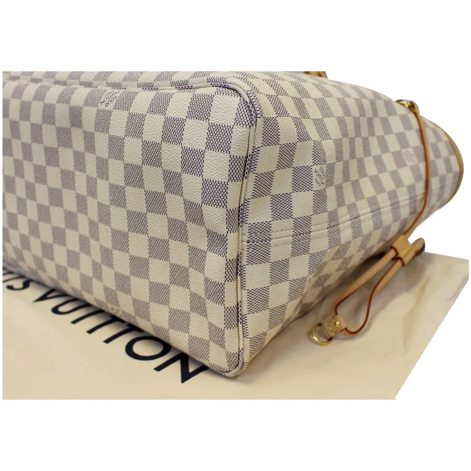 LOUIS VUITTON Neverfull GM Damier Azur Tote Shoulder Bag Rose Ballerine