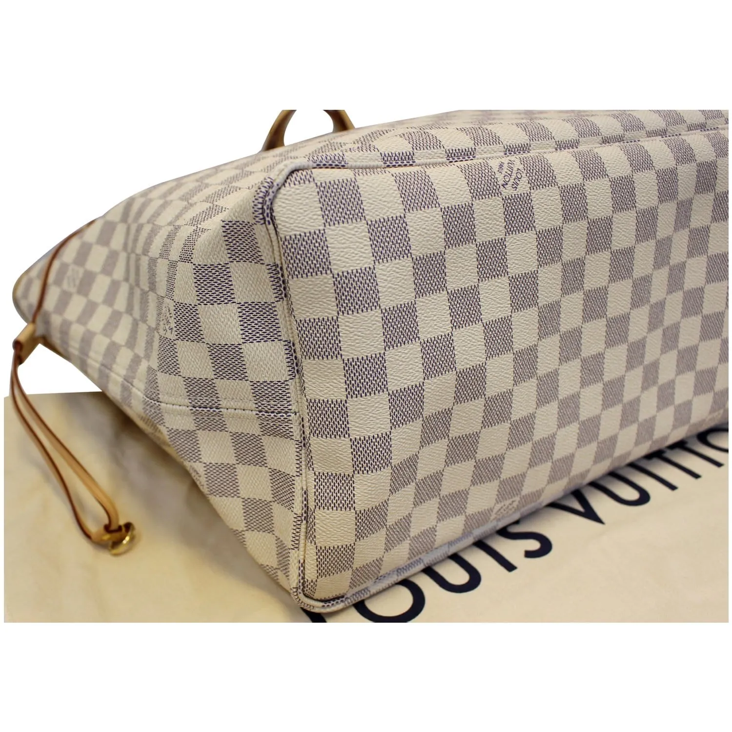 LOUIS VUITTON Neverfull GM Damier Azur Tote Shoulder Bag Rose Ballerine