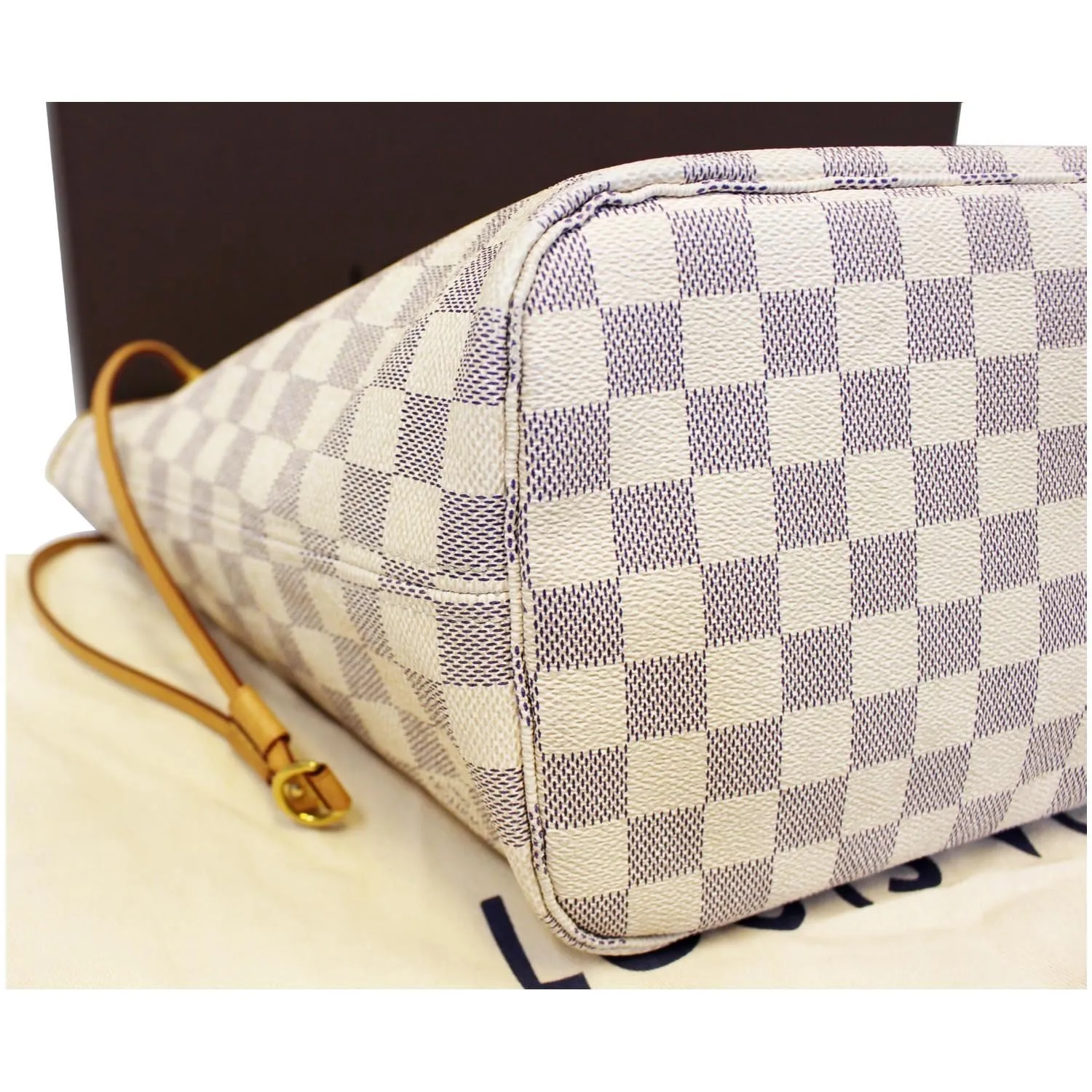 LOUIS VUITTON Neverfull MM Damier Azur Tote Bag