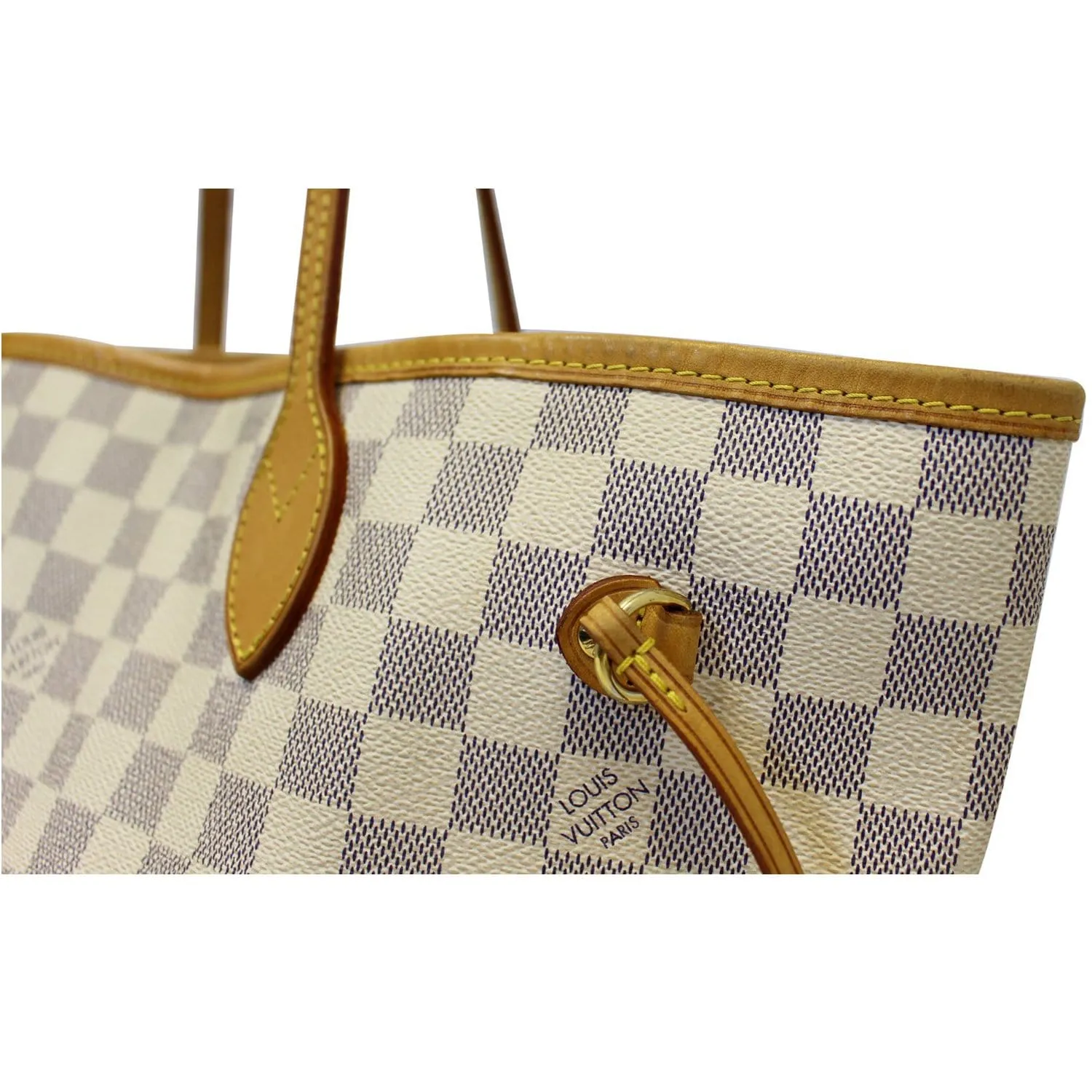 LOUIS VUITTON Neverfull MM Damier Azur Tote Shoulder Bag