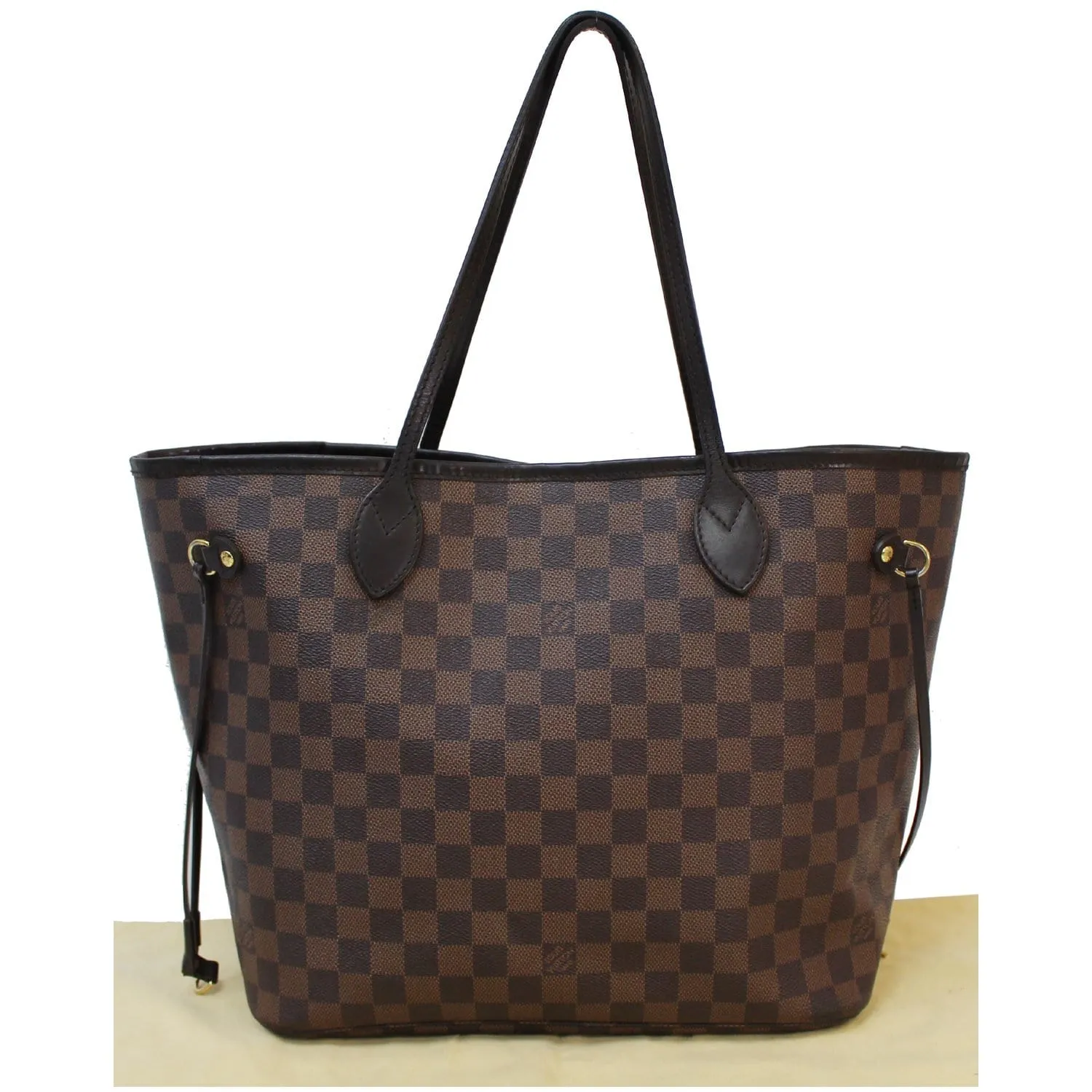 LOUIS VUITTON Neverfull MM Damier Ebene Tote Shoulder Bag Brown