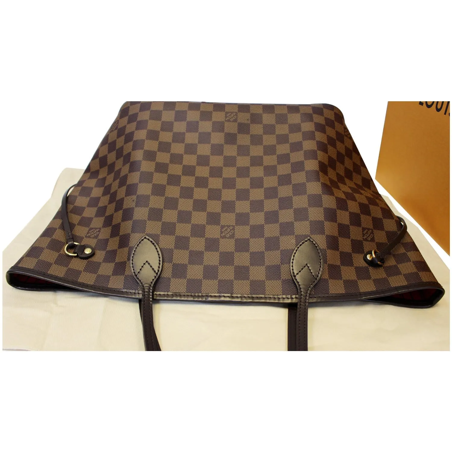 LOUIS VUITTON Neverfull MM Damier Ebene Tote Shoulder Bag Brown