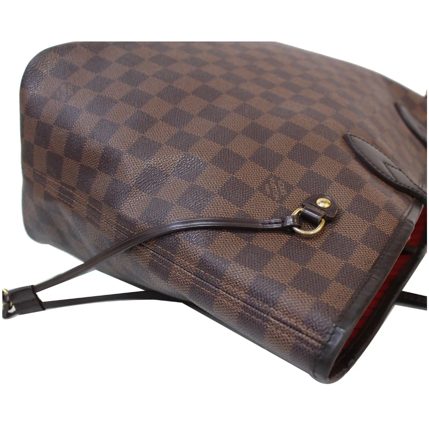 LOUIS VUITTON Neverfull MM Damier Ebene Tote Shoulder Bag Brown
