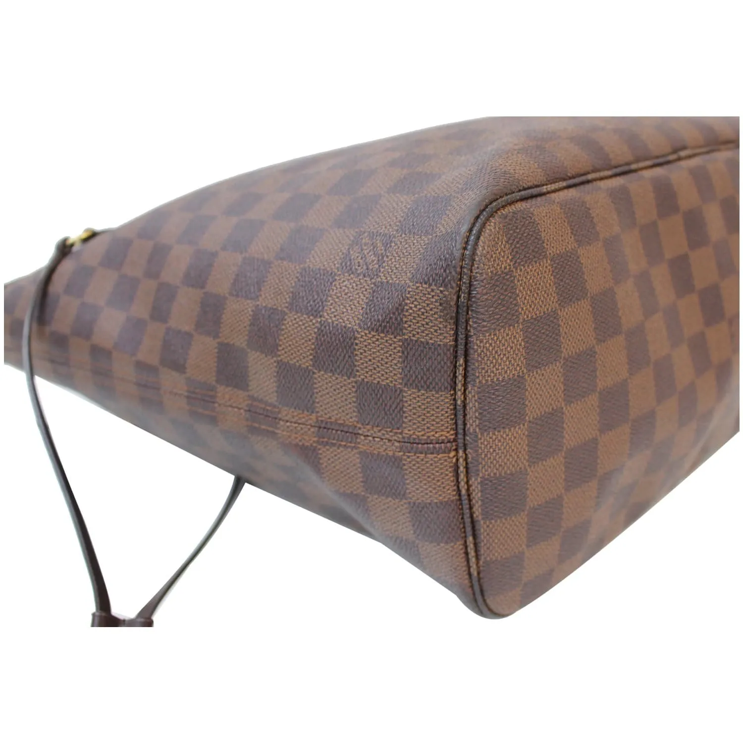 LOUIS VUITTON Neverfull MM Damier Ebene Tote Shoulder Bag Brown