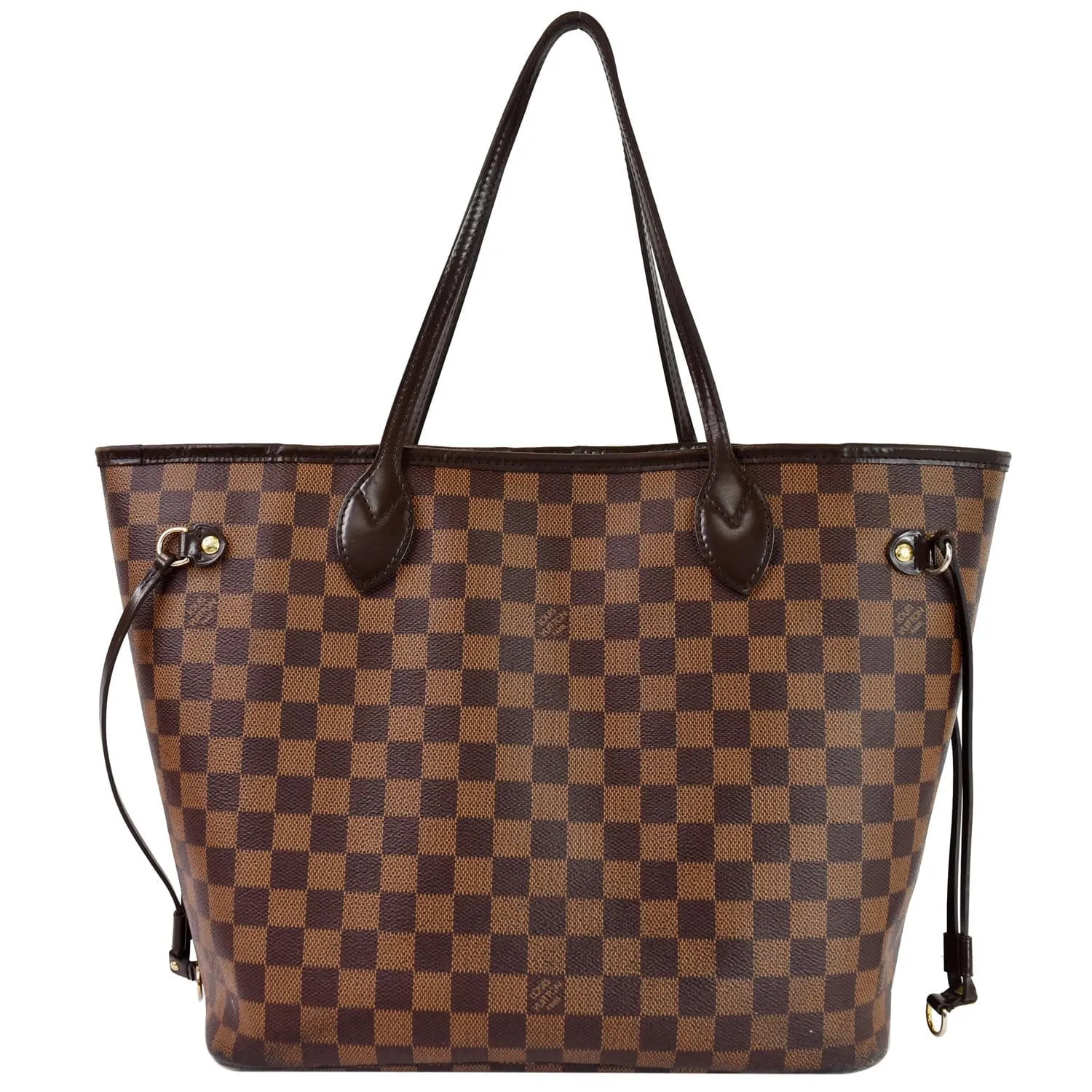 LOUIS VUITTON Neverfull MM Damier Ebene Tote Shoulder Bag Brown