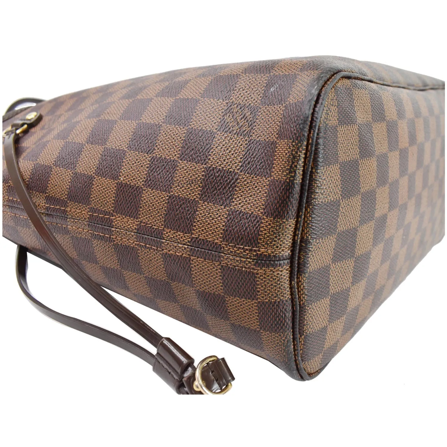 LOUIS VUITTON Neverfull MM Damier Ebene Tote Shoulder Bag Brown