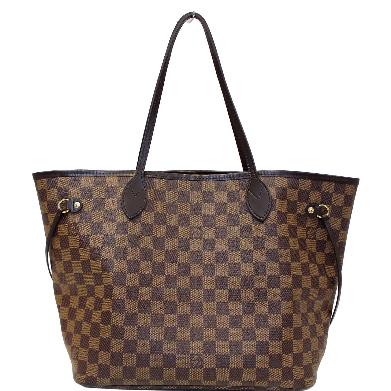 LOUIS VUITTON Neverfull MM Damier Ebene Tote Shoulder Bag Brown