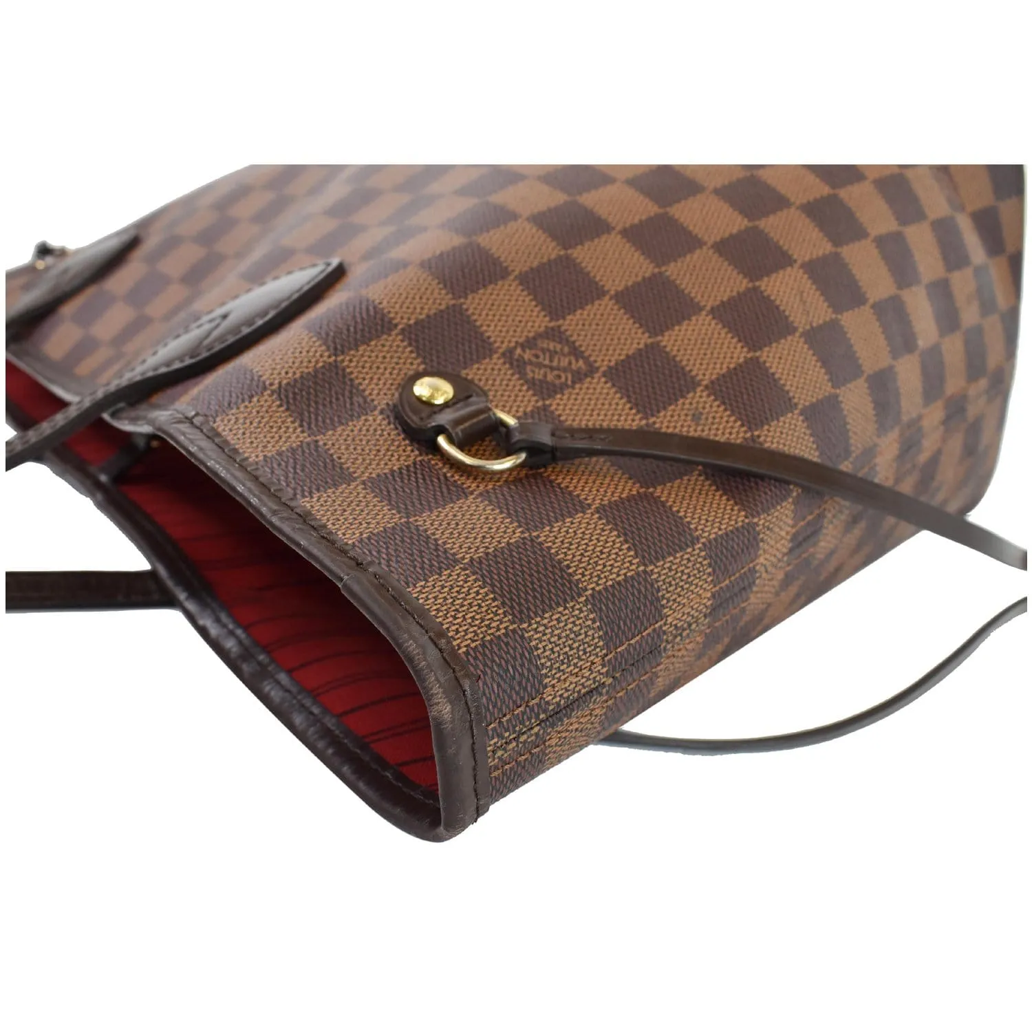 LOUIS VUITTON Neverfull MM Damier Ebene Tote Shoulder Bag Brown