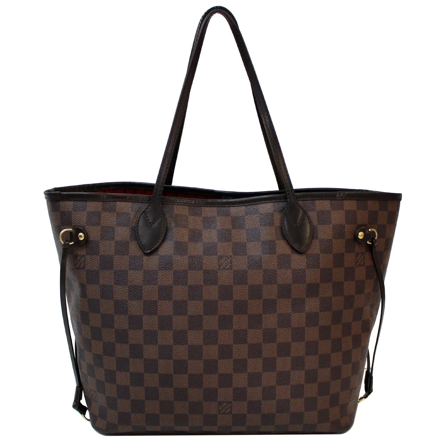LOUIS VUITTON Neverfull MM Damier Ebene Tote Shoulder Bag Brown