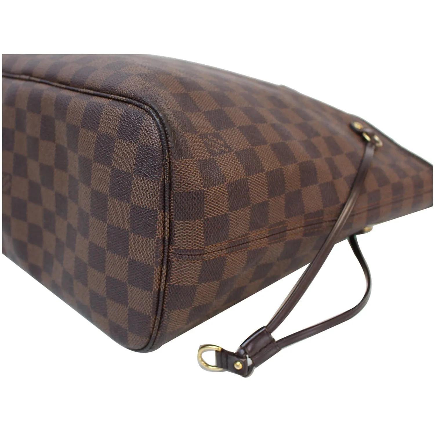LOUIS VUITTON Neverfull MM Damier Ebene Tote Shoulder Bag Brown