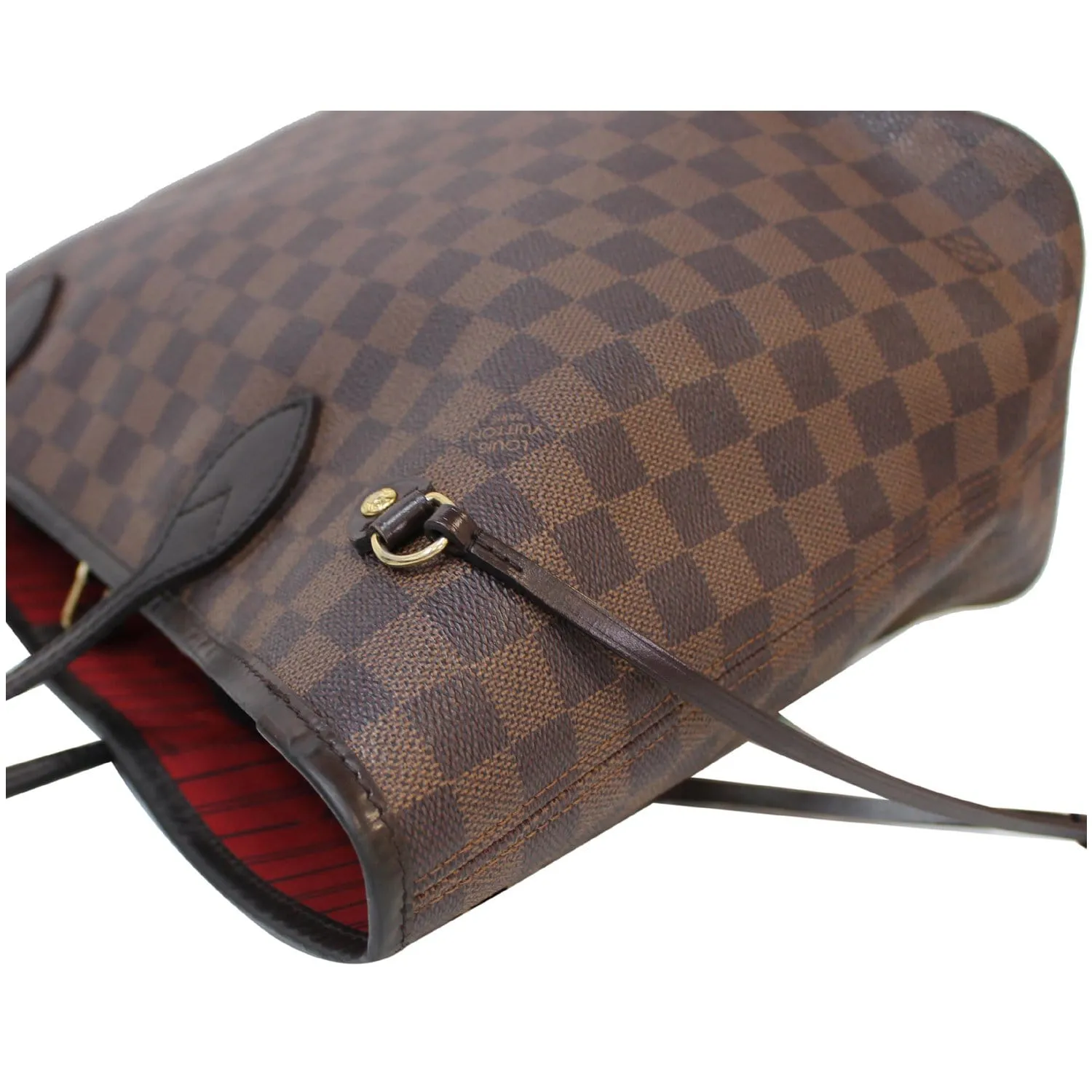 LOUIS VUITTON Neverfull MM Damier Ebene Tote Shoulder Bag Brown