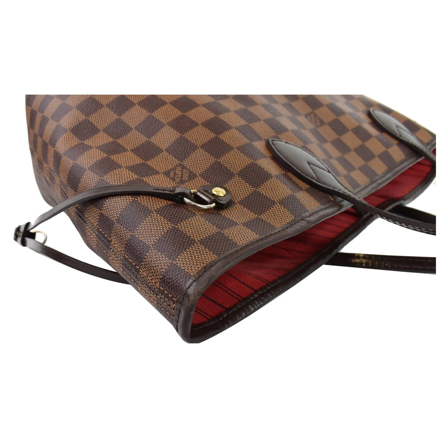 LOUIS VUITTON Neverfull MM Damier Ebene Tote Shoulder Bag Brown