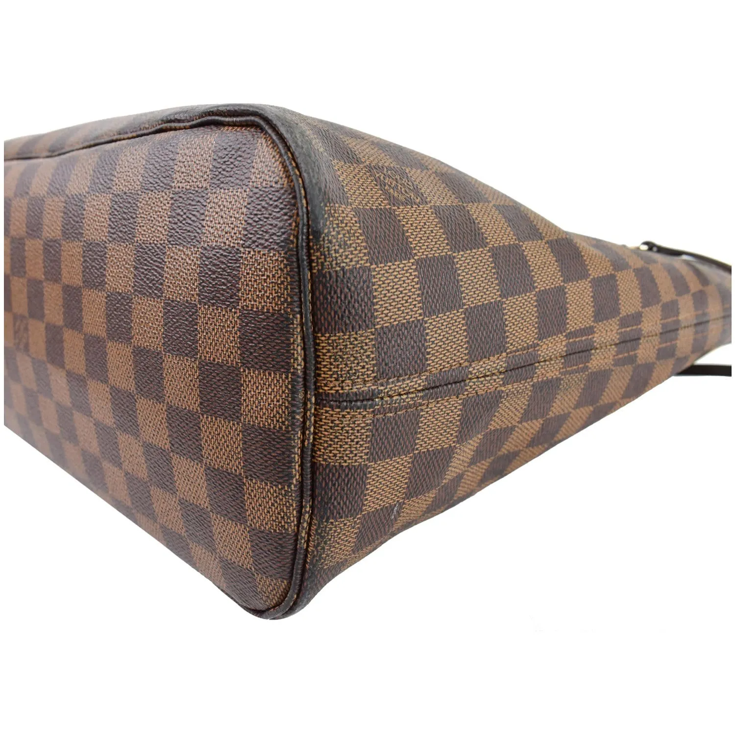 LOUIS VUITTON Neverfull MM Damier Ebene Tote Shoulder Bag Brown
