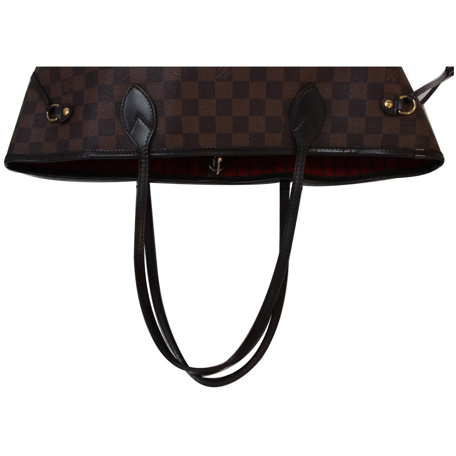 LOUIS VUITTON Neverfull MM Damier Ebene Tote Shoulder Bag Brown
