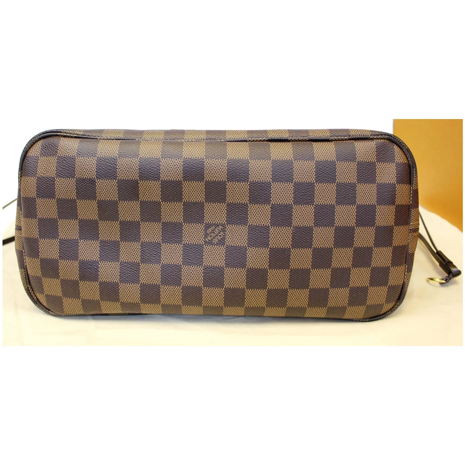 LOUIS VUITTON Neverfull MM Damier Ebene Tote Shoulder Bag Brown