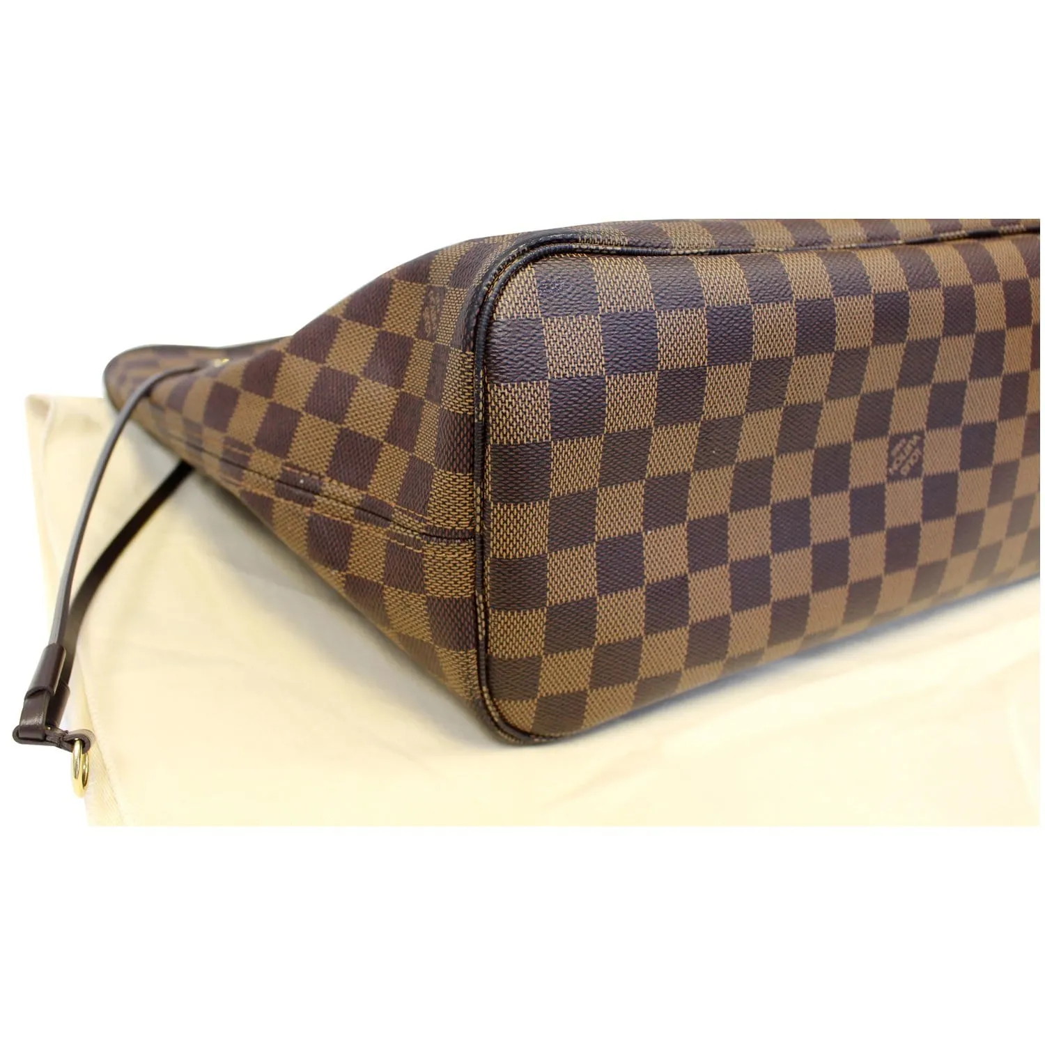 LOUIS VUITTON Neverfull MM Damier Ebene Tote Shoulder Bag Brown