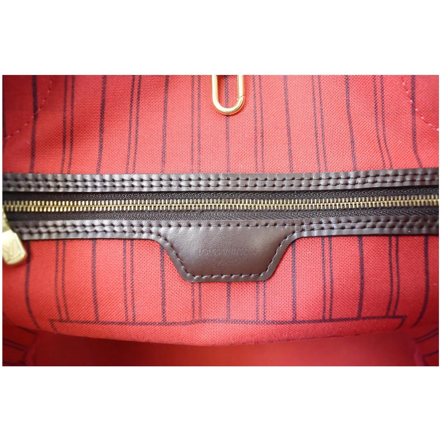 LOUIS VUITTON Neverfull MM Damier Ebene Tote Shoulder Bag Brown
