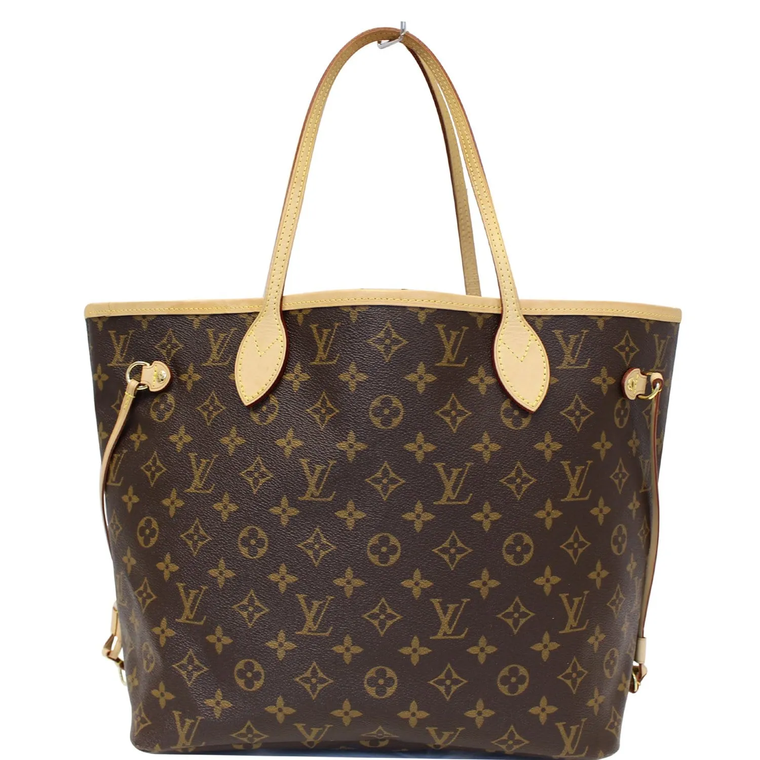 LOUIS VUITTON Neverfull MM Monogram Canvas Tote Bag Brown/Red