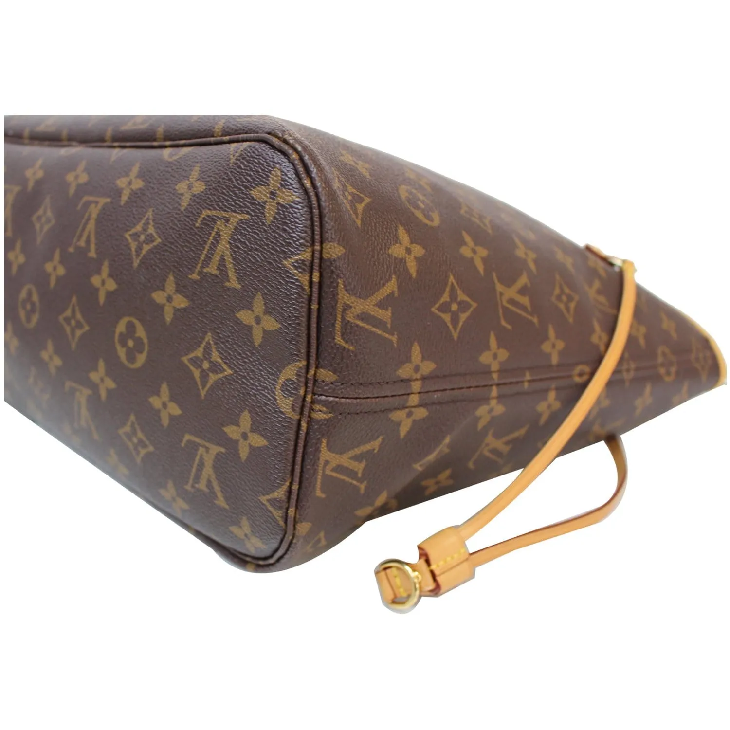 LOUIS VUITTON Neverfull MM Monogram Canvas Tote Shoulder Bag Brown