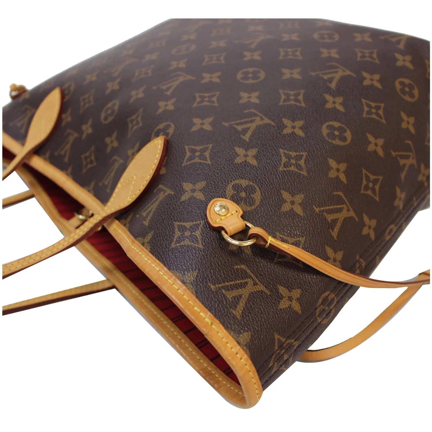 LOUIS VUITTON Neverfull MM Monogram Canvas Tote Shoulder Bag Brown