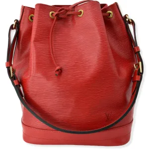 LOUIS VUITTON Noe Large Epi Leather Shoulder Bag Red
