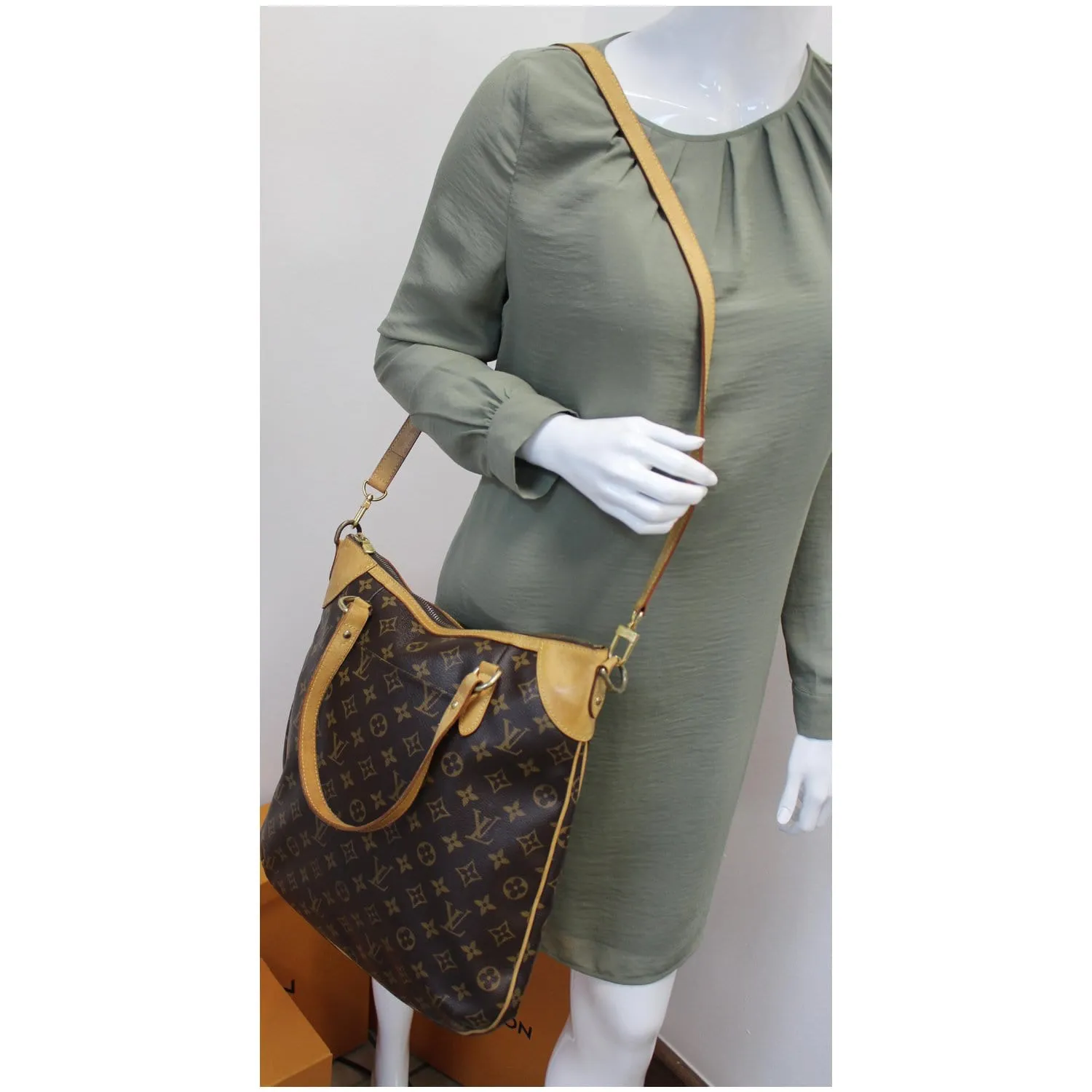 LOUIS VUITTON Odeon GM Monogram Canvas Shoulder Bag Brown