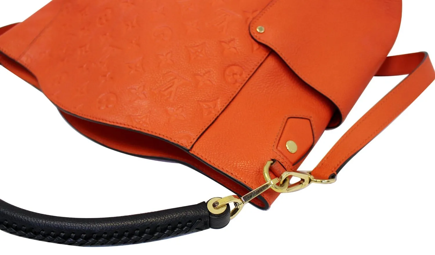 LOUIS VUITTON Orange Monogram Empreinte Leather Bagatelle Shoulder Bag