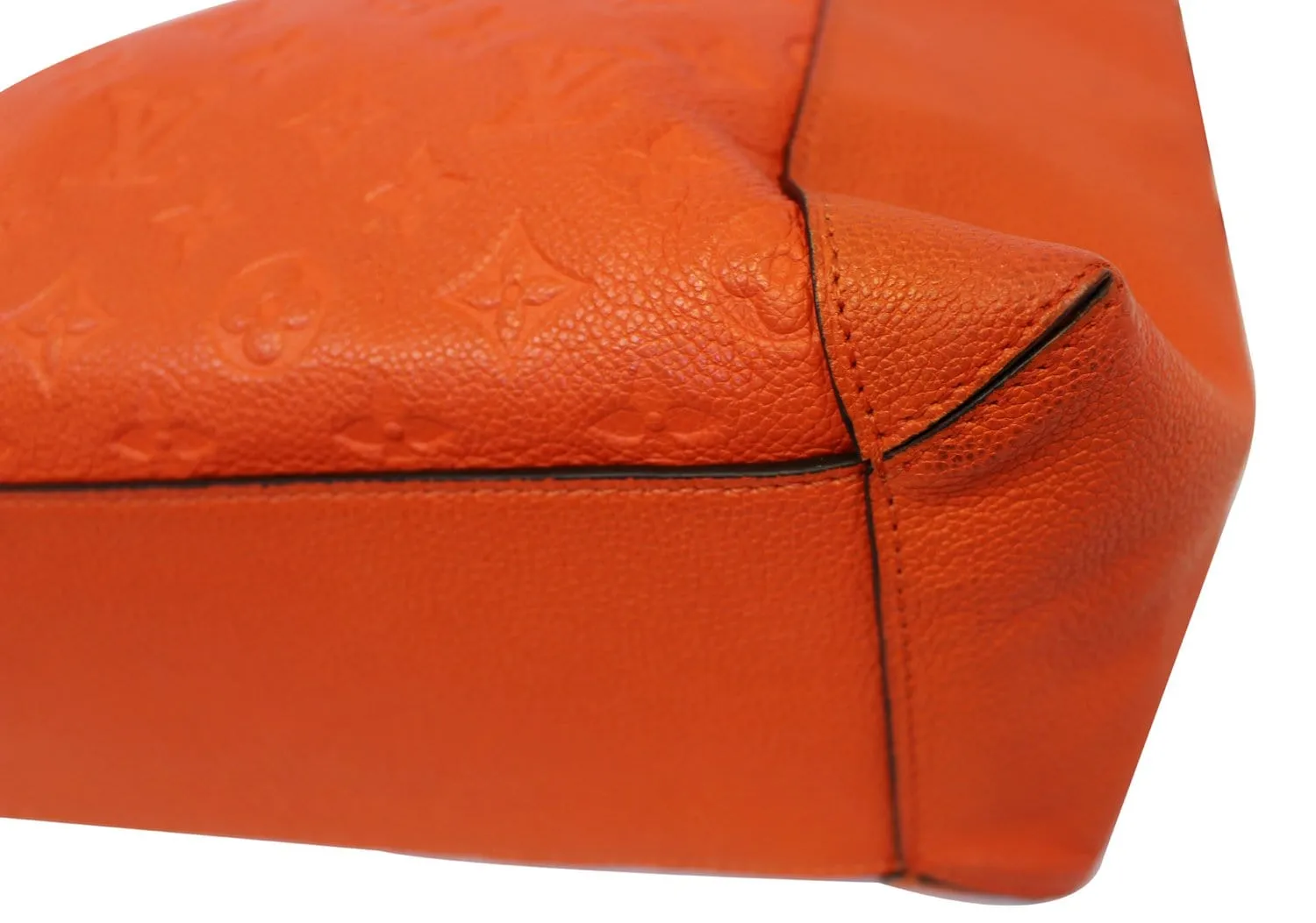 LOUIS VUITTON Orange Monogram Empreinte Leather Bagatelle Shoulder Bag