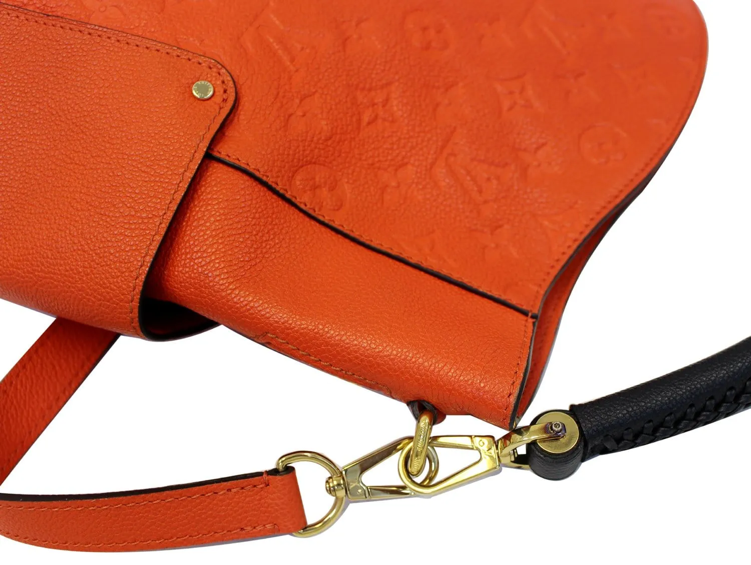 LOUIS VUITTON Orange Monogram Empreinte Leather Bagatelle Shoulder Bag